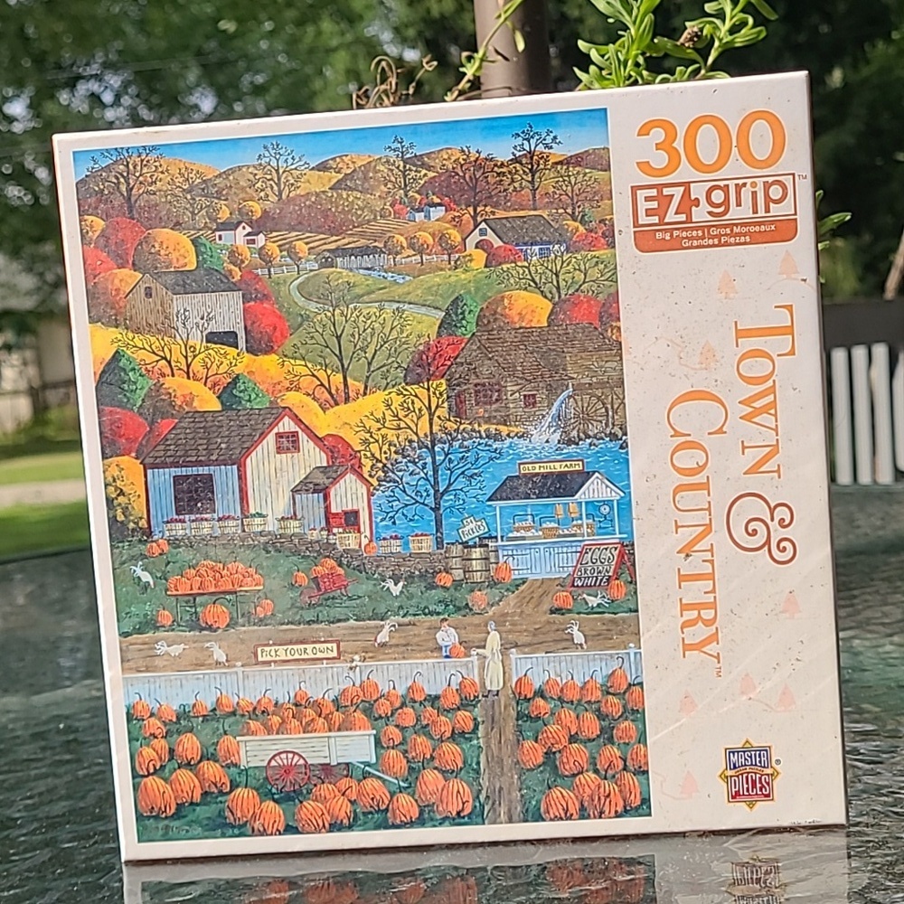 MasterPieces Town & Country Puzzle Autumn Morning Art Poulin 300 Pieces EZ Grip - Picture 2 of 11